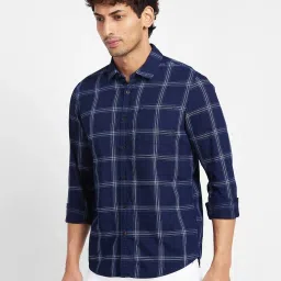 Being Human Blue Slim Fit Check Shirt image 3