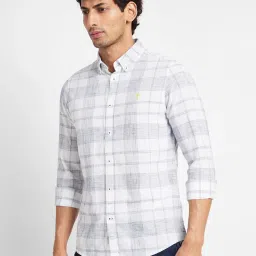 Being Human White Slim Fit Check Shirt image 3