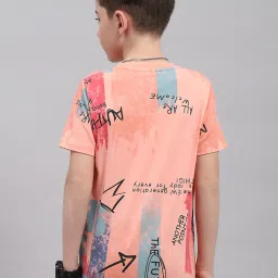 Monte Carlo Kids Peach Printed T-Shirt image 2