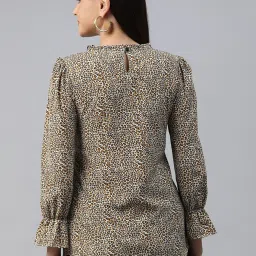 Cottinfab Beige Animal Print Top image 2