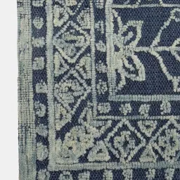 fabindia home Fabindia Navy Wool Blend 1300 GSM Dhurrie image 3