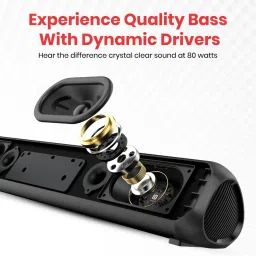 Portronics Pure Sound Pro X 80W BT Soundbar with Wired Subwoofer for Deep Bass. 2.1 Channel (Black) image 2