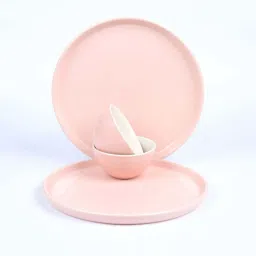 VarEesha Pink Ceramic 4 Pcs Dinner Set image 3