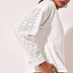 The Label Life White Self Design Top image 3