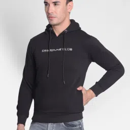 Crimsoune Club Black Regular Fit Printed Hooded Sweatshirt image 3