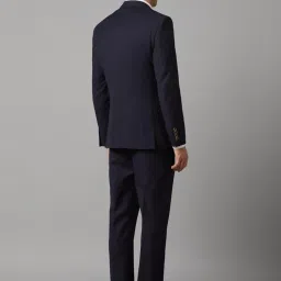 Louis Philippe Navy Slim Fit Checks Three Piece Suit image 2