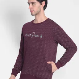 Crimsoune Club Wine Regular Fit Printed Sweatshirt image 3