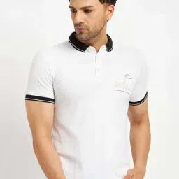 Camla Off White Cotton Regular Fit Printed Polo T-Shirt-picture-18