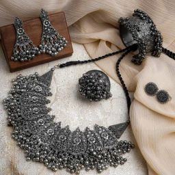 Teejh Payal Silver Oxidised Jewellery Set-picture-33