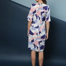 Campus Sutra Multicolored Abstract Print Dress image 2