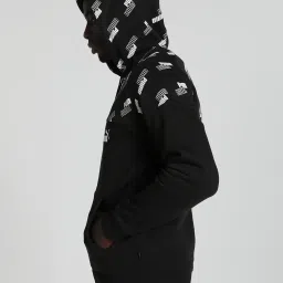 Puma POWER Black Regular Fit Logo Print Hooded Sweatshirt image 3