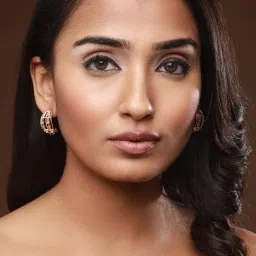 Aatmana Rose Gold-Plated Cubic Zirconia Studded Half Stud Earrings image 3