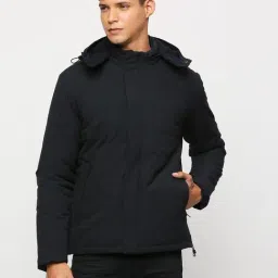 Pepe Jeans Dark Navy Blue Regular Fit Hooded Jacket-image-91