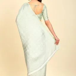 Soch Womens Light Green Art Silk Geometric Print Saree image 2