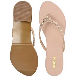 Rocia by Regal Women's Rose Gold Thong Sandals image 3