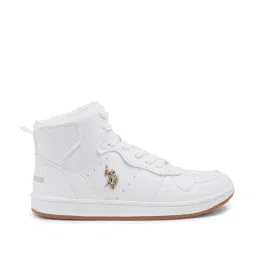 U.S. Polo Assn. Women's Off White Ankle High Sneakers image 2