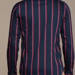 Simon Carter London Navy Stripes Slim Fit Shirt image 2