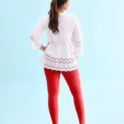 go colors! Go Colors Bright Red Solid Leggings image 2