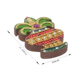 Aapno Rajasthan Multicolor Wood Jewellery Box - Set of 1 image 3