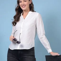 Crimsoune Club White Blended Solid Shirt-picture-6