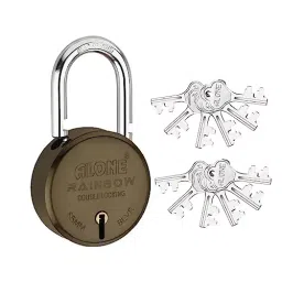 ALONE LOCKS Rainbow 65 mm Alloy Steel Brass Antique 12 Keys Double Locking Padlock-picture-13