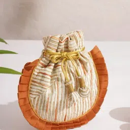 Jaypore Beige Medium Potli image 4