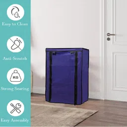 Urban Choice Blue & Black 4 Layer Shoe Rack Cover image 4