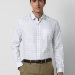 Peter England White Slim Fit Checks Shirt-picture-35