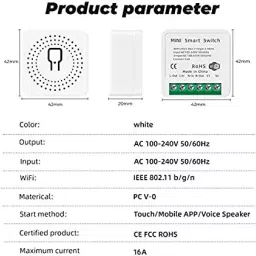 OKOS 16 A Mini Smart WiFi Switch, Supports 2 Way Control, Universal DIY Module-picture-10