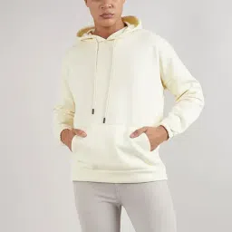 Campus Sutra Light Yellow Cotton Regular Fit Hooded Sweatshirt-image-27