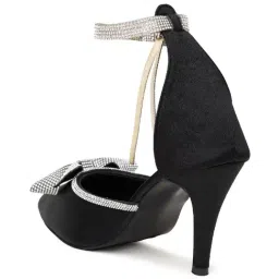 Hvnly by Shoetopia Women's Black Ankle Strap Stilettos image 4