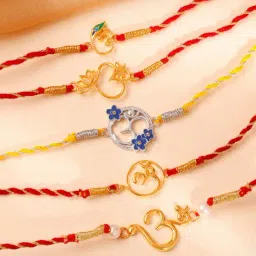 GIVA 925 Sterling Silver Om Spirit Rakhi Combo Set of 5-picture-18