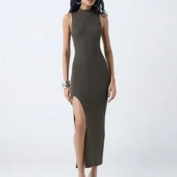 nuon women Nuon by Westside Olive Ribbed Bodycon Dress-picture-34
