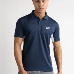 Reebok Navy Regular Fit Sports Polo-picture-33