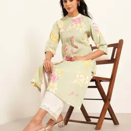 Rangmanch by Pantaloons Green Printed Kurta image 4