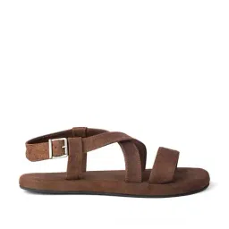 Planet Paaduks Men's Calor Luxe Brown Cross Strap Sandals image 2