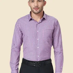 YU by Pantaloons Pink Slim Fit Checks Shirt-image-34
