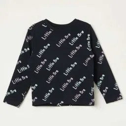 Juniors by Lifestyle Kids Navy Cotton Printed Full Sleeves Tee-image-87