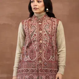 House Of Chikankari Green Wool Regular Fit Embroidered Long Kurta-picture-16