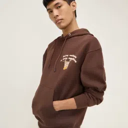 nuon men Nuon by Westside Brown Typographic Relaxed-Fit Sweatshirt-picture-25