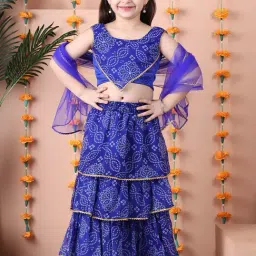 Neudis Girls Blue Printed Lehenga Choli-picture-15