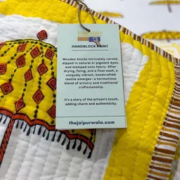 The Jaipur Wala White & Yellow Ethnic Motifs Cotton 180 GSM Double King Quilt-picture-48