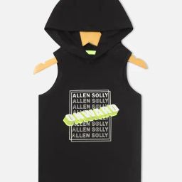 Allen Solly Junior Black Graphic Print Hooded T-Shirt-picture-37