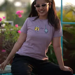 TeenTrums Girls Lilac Printed T-Shirt-image-47