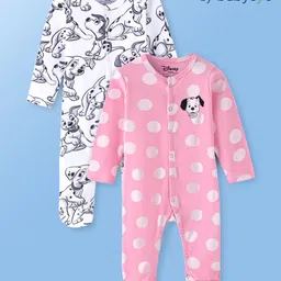Babyoye Disney Interlock Knit Full Sleeves Sleepsuits With 101 Dalmatians Print Pack Of 2 - Multicolor-picture-26
