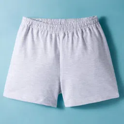 Kookie Kids India Looper Knit Above Knee Length Solid Colour Shorts - Light Grey-picture-27