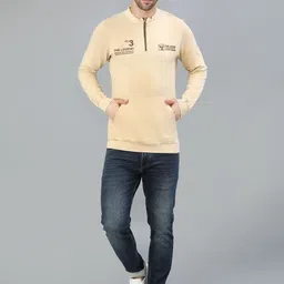 LIMEROAD Men Typography Printed High Neck Pockets T-shirt image 4