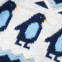 Babyhug Knit Full Sleeves Pullover Sweater with Penguin Design - Navy Blue image 3