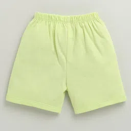 BUMZEE Cotton Knit Above Knee Length Striped & Text Printed Shorts Pack of 2 - Light Green & Multicolor image 5