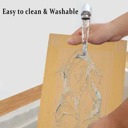 Aura Gold-Toned 6 Pieces Border Chatai Designed Heat-Resistant Reusable Table Placemats image 2